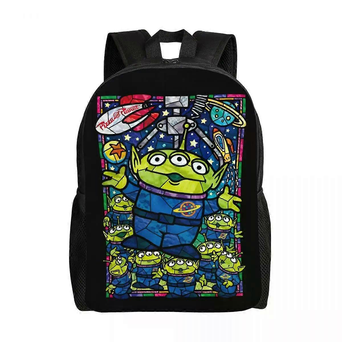 LA447 3D Print Toy Story Backpack for Boys Girls Green Aliens Manga School College Travel Bags Bookbag Fits 15 Inch Laptop