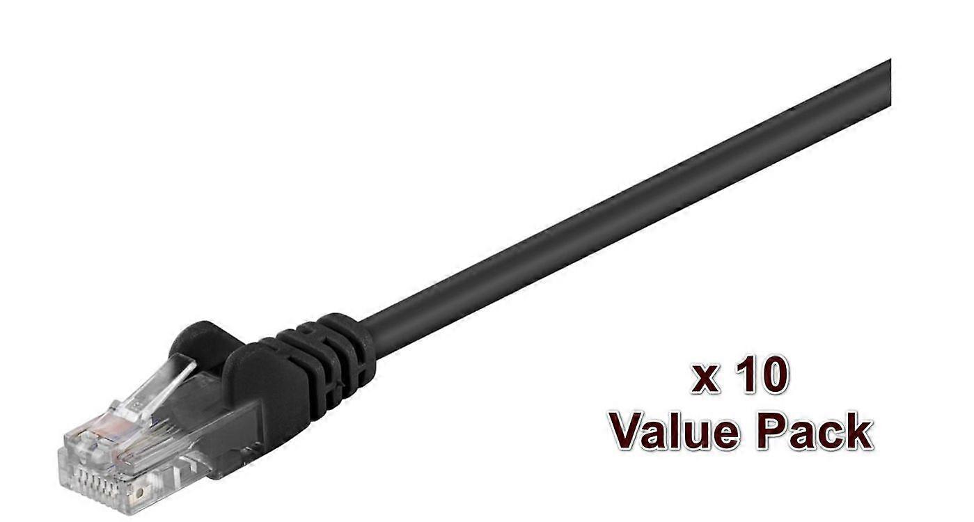 MicroConnect CAT5e U/UTP Network Cable 10m Black VALUEPACK (10pcs)