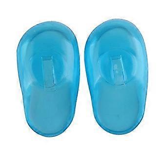 4Pcs/2Pairs Silicone Protector Ear Covers Hair Dye Cover, Blue