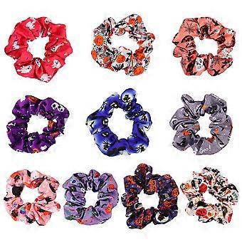 10pcs Halloween Haarbanden Haarbanden Haar Touwen Mooie Cartoon Haar Band