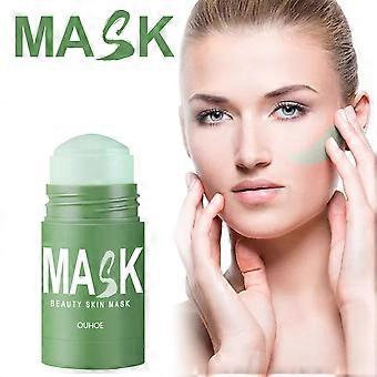 Ouhoe green tea face mask stick acne blackhead pimple facial cleansing tightening pores apply-on mask mud - ouhoe green tea face mask stick acne black