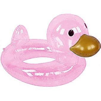 Children's inflatable pool swimming ring beach transparent duck pool toys swimming water party decorations - pink