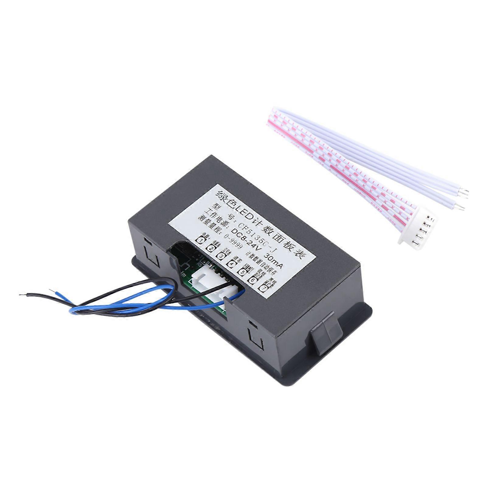 DC LED Digital Display 4 Digit 0-9999 Up/Down Plus/Minus Panel Counter Meter Green