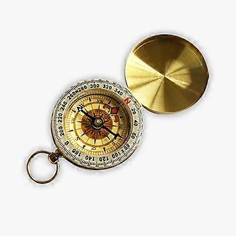 Outdoor Navigation Compass Pocket Compass Gold Fluorescent Survival Compass for Hiking Camping Exploration