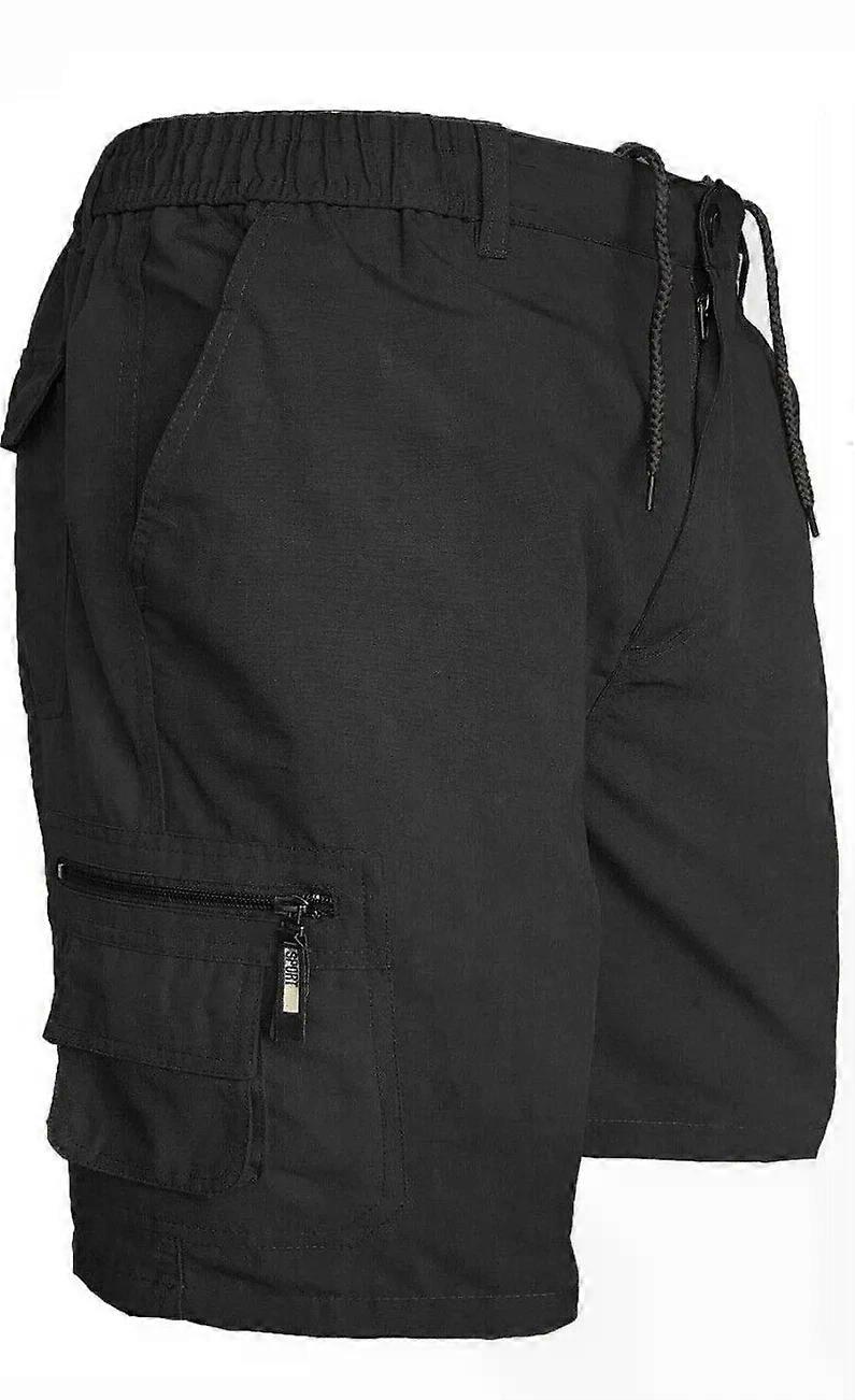 Pánske Cargo šortky Combat Multi Pocket Elastický pás hladký ľahký šortky