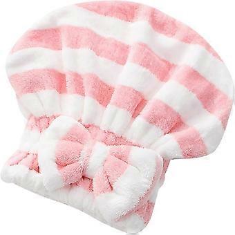 ZENGO Microfiber Dry Hair Towel Bandana with Bow Shower Cap Hair Bandana Shower Cap for Women with Curly and Wet Hair Gifts (One Size) pink