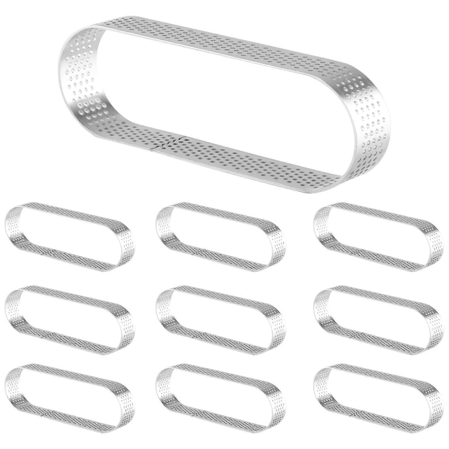 10-pakning oval terteform, perforert bakering, bakeristing, rustfrie stålkaker, bakeri