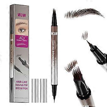 Waterproof Dual-Ended Eyebrow Pencil Dark Brown for Smudgeproof Precision Hairlike Strokes