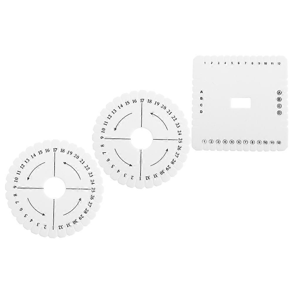 3pcs Practical Beading Cord Discs Braiding Boards Handmade Weaving Disk Plates
