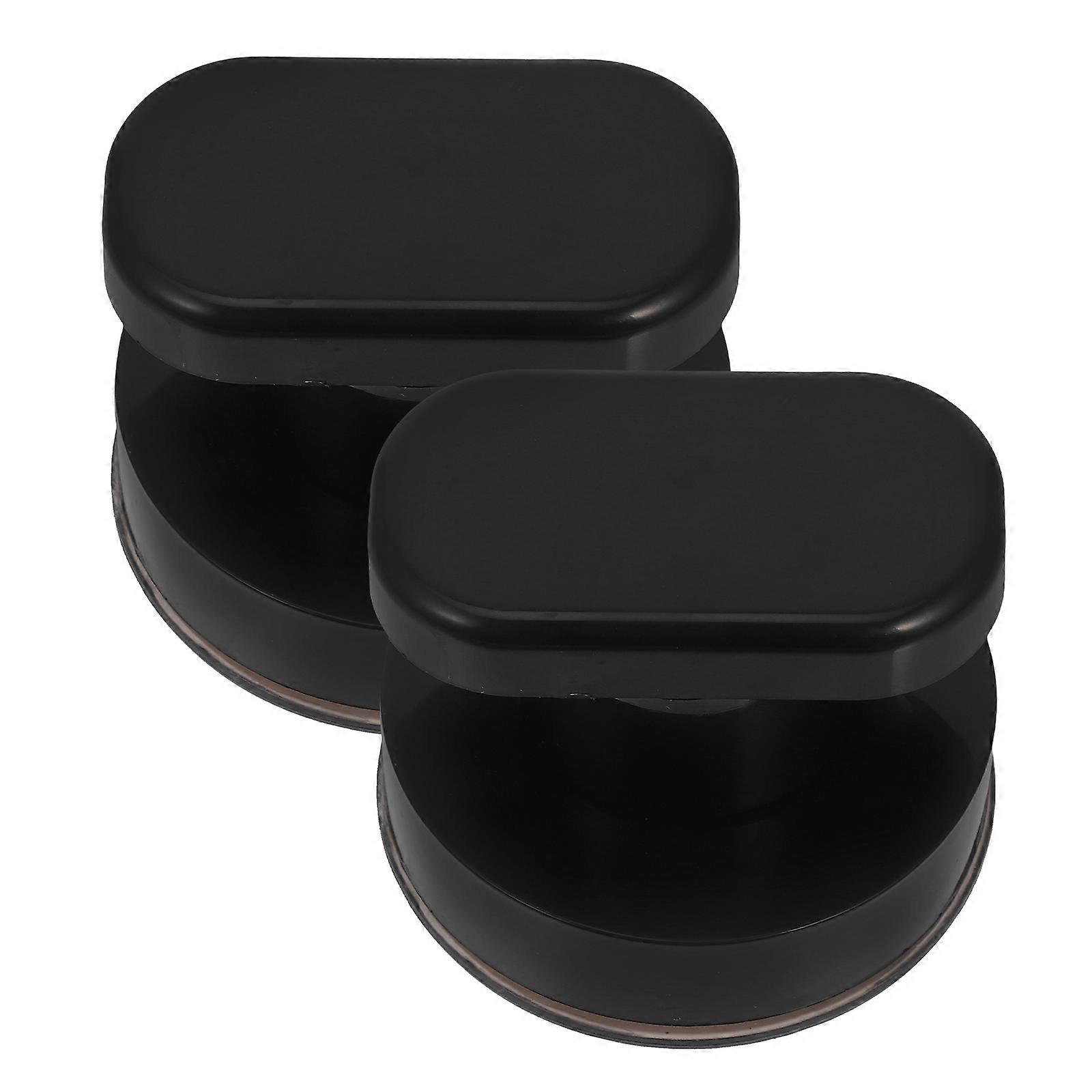 Suction Cup Armrest Cabinet Door Knobs for Home Use 2Pcs Black ABS