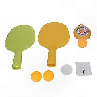 Indoor Table Tennis Training, Hanging Table Tennis Trainer Toy with 2 Rackets, Yellow PC ABS
