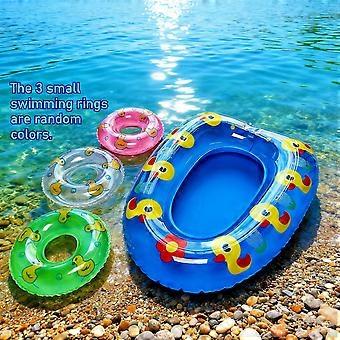 4-teiliges aufblasbares Wasserspielzeug-Set für Kleintiere, 1 Boot & 3 Mini-Schwimmringe, lustiger Poolspaß für Hamster, Frettchen und Schildkröten (Größe S)