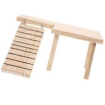 Hamster Platform Wood Toy for Cage with Ladder 2Sets for Small Pets