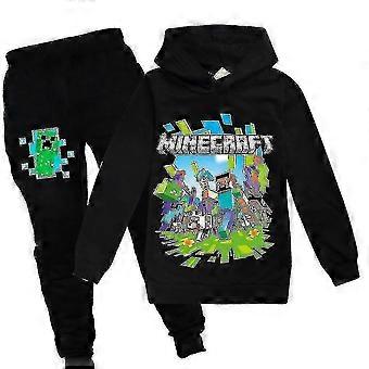 Kid Minecraft Game Hooded Tracksuit Unisex Sport Hoodie Pant Outfit Set
