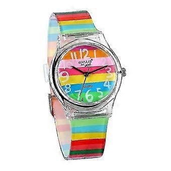 First Time Teacher Kids Watch for Ages 6-16, Cute Colorful Rainbow Easy Read Quartz Watch for Little Girls