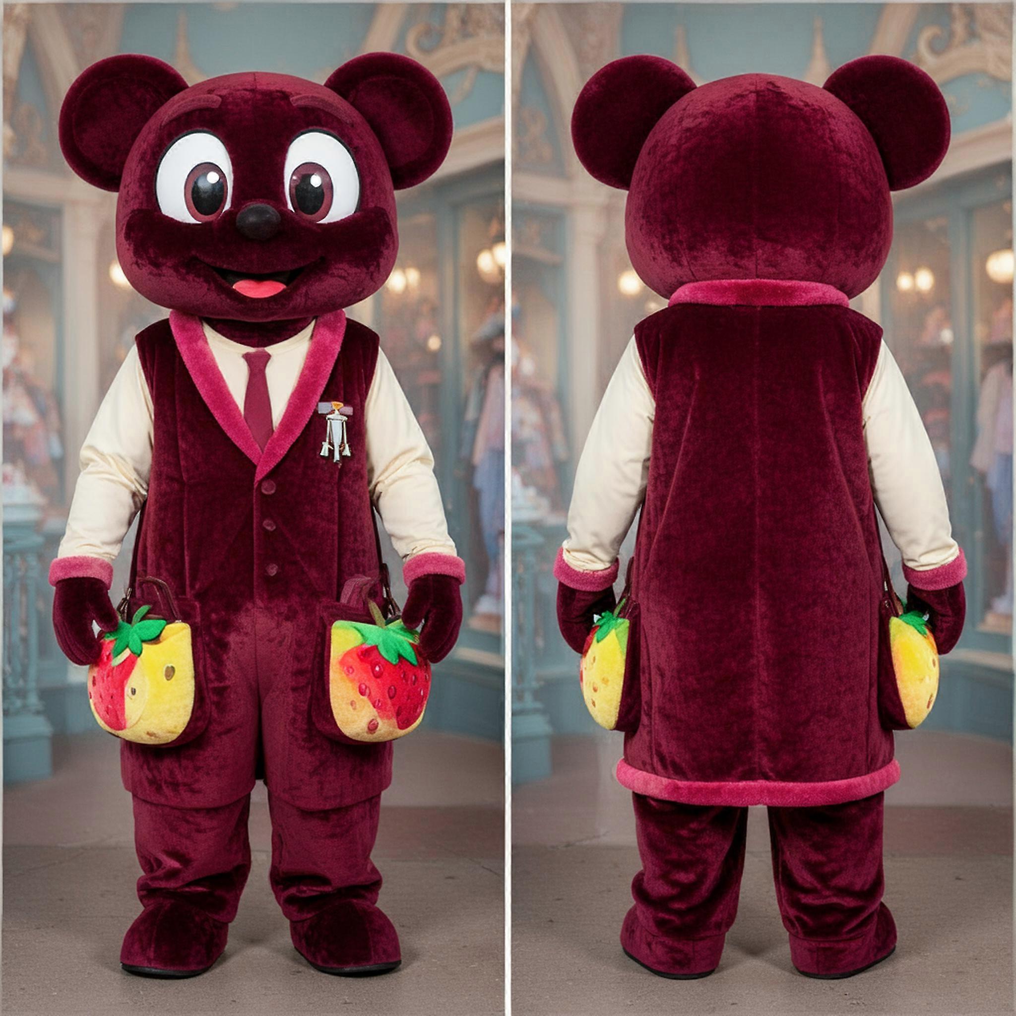 MASTICOT Maroon Velvety Attorney Mascot