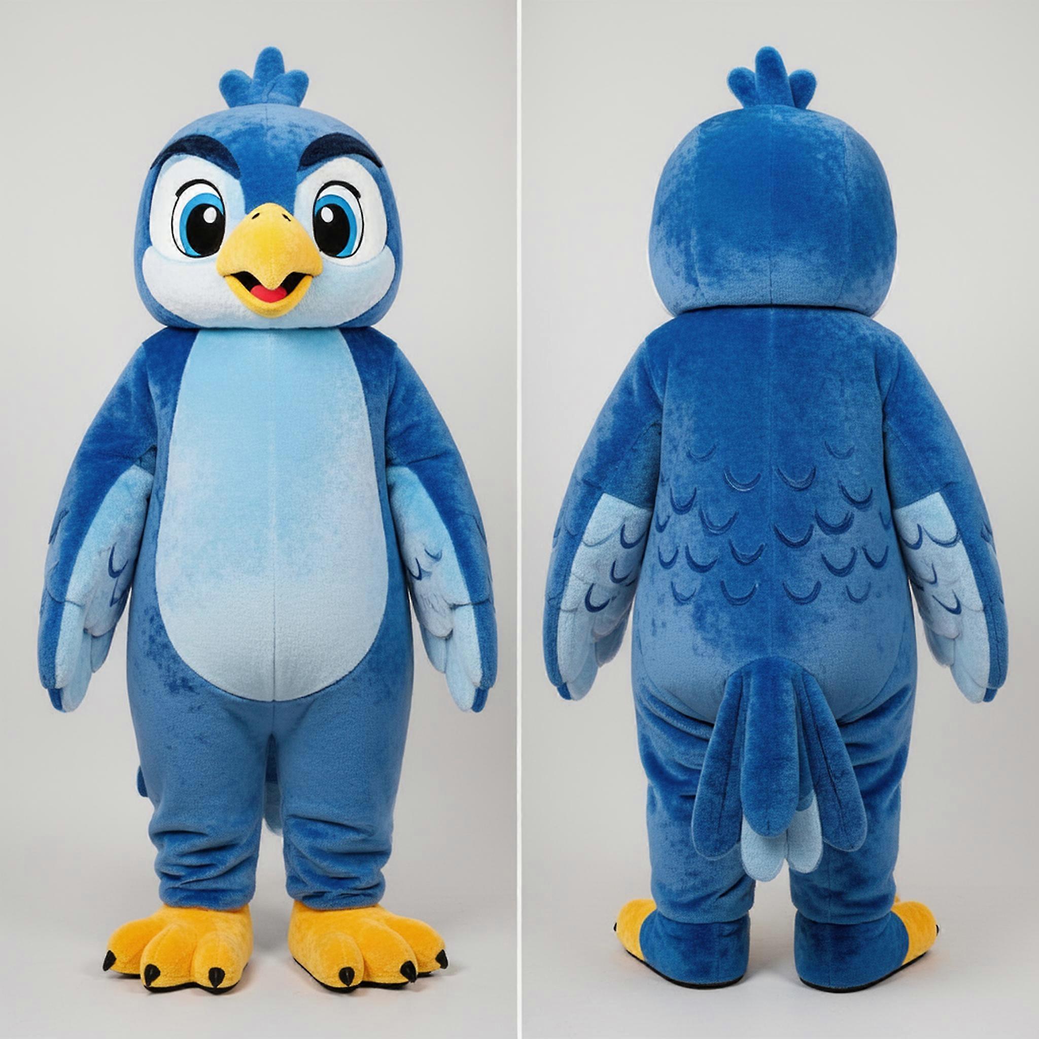 MASTICOT Turquoise Flowing Feathered Falcon Mascot