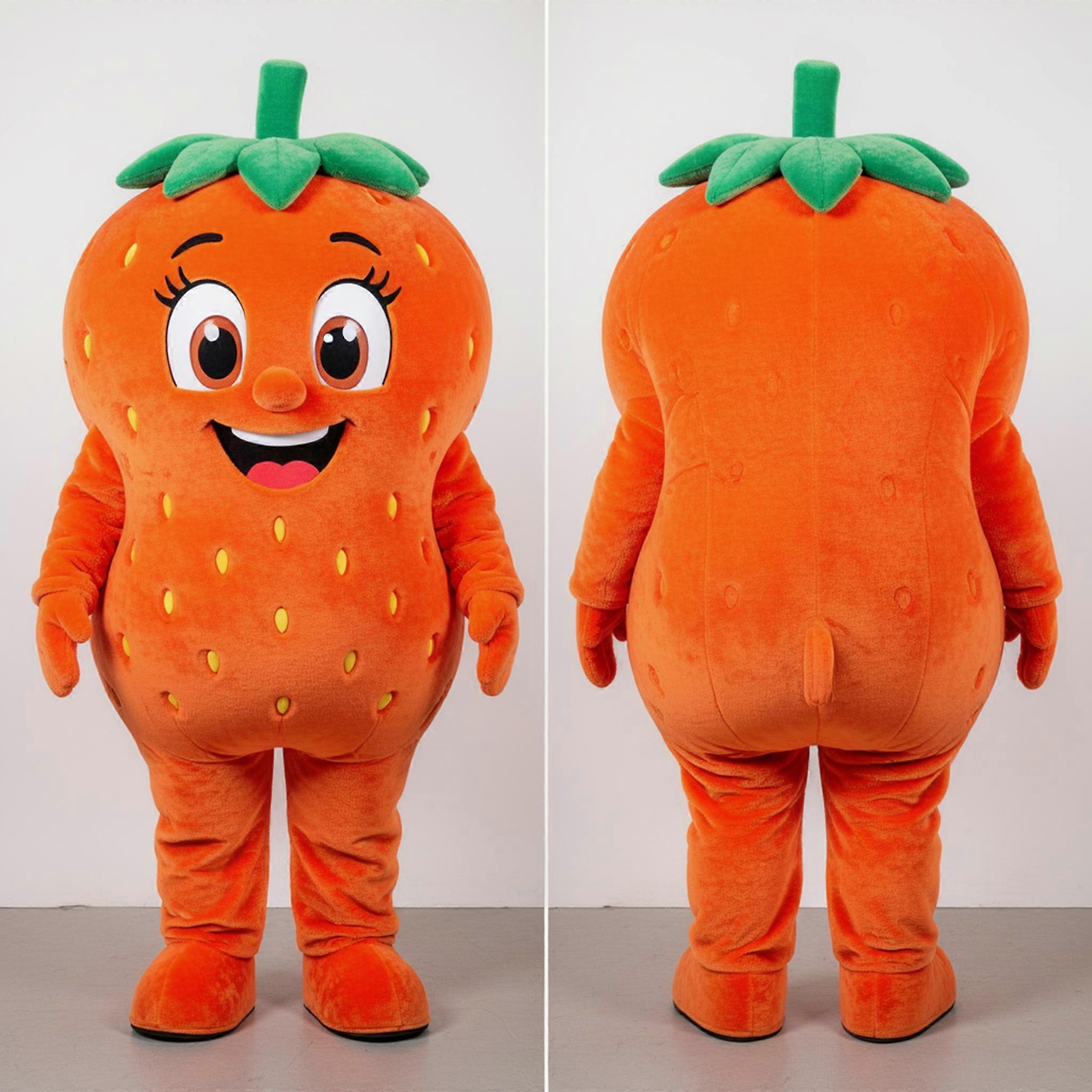 MASTICOT Vibrant Orange Gradient Strawberry Mascot
