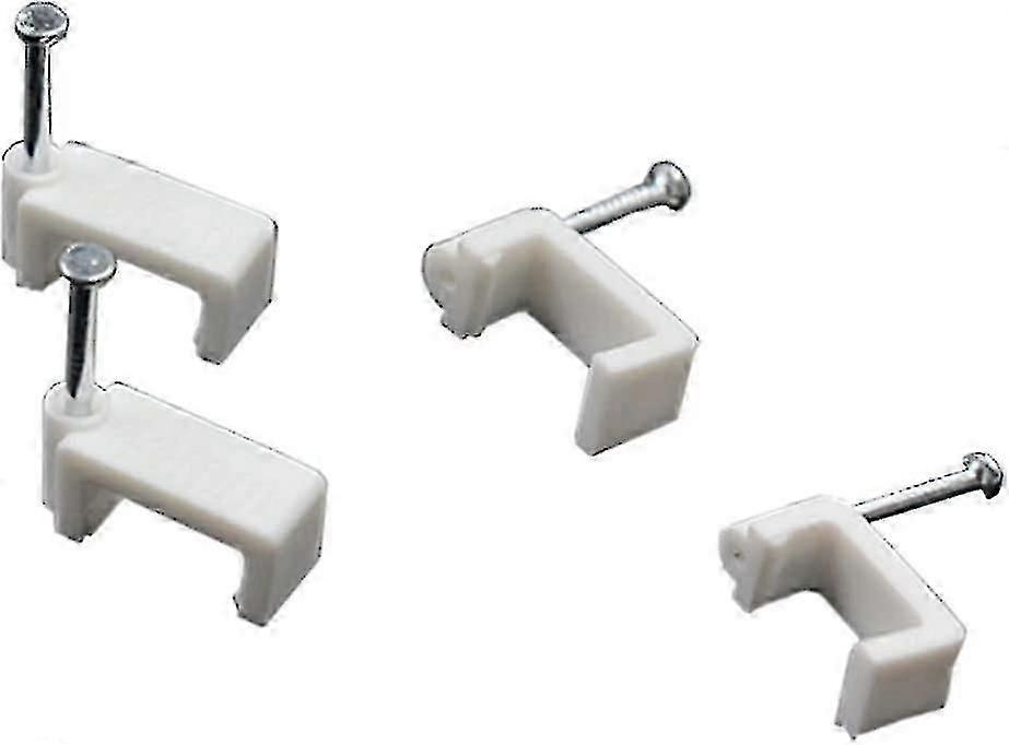 200 Pack 8mm Flat Ethernet Cable Wire Clips with Nails for Cable Management