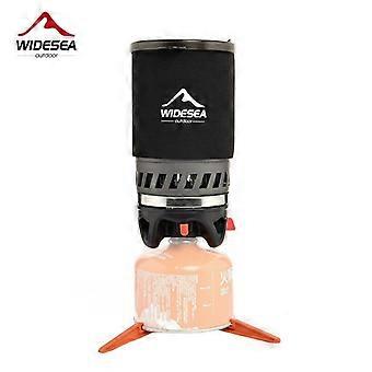 Widesea Camping Cooking System with Heat Exchanger Outdoor Gas Stove Burner Tourist Coffee Pot Cup Cookware Tableware Tourism  Portable Cooking Stoves