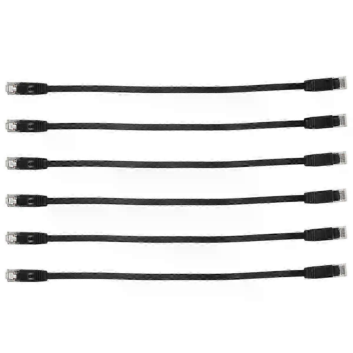 6 Pcs 1 Ft Flat Internet Network Cable Solid Cat6 High Speed Patch Lan Wire With Snagless Rj45 Connectors