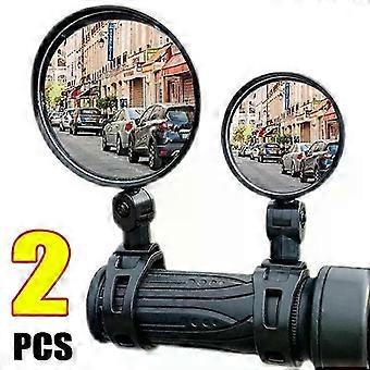2pcs/set Bicycle Auxiliary Rearview Mirror Adjustable Rotate Wide-Angle Convex Mirror Handlebar Mount Cycling Rear View MirrorsJXLGV