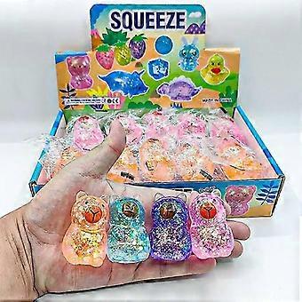 Glitrende iriserende glitter Capybara squishy legetøj blødt TPR stresslindring til børn og voksne