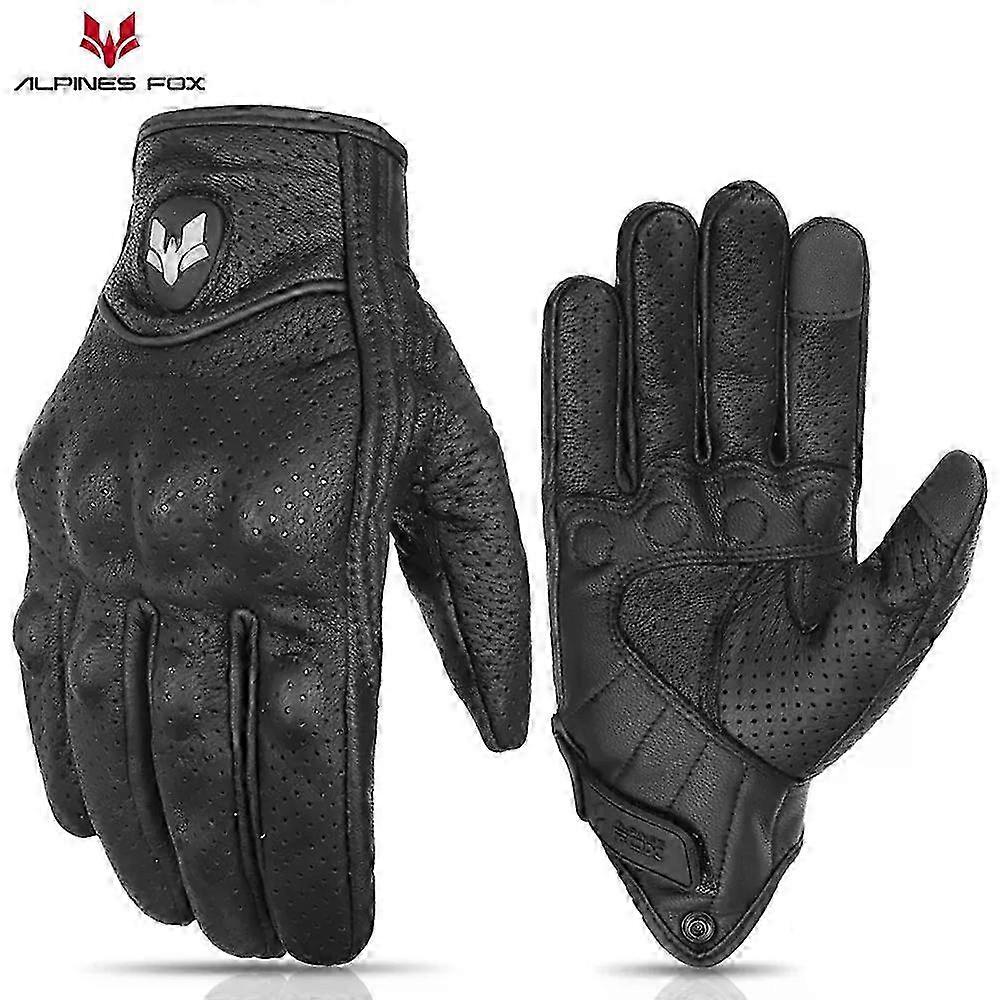 Perforated Goat Leather Motorcycle Gloves