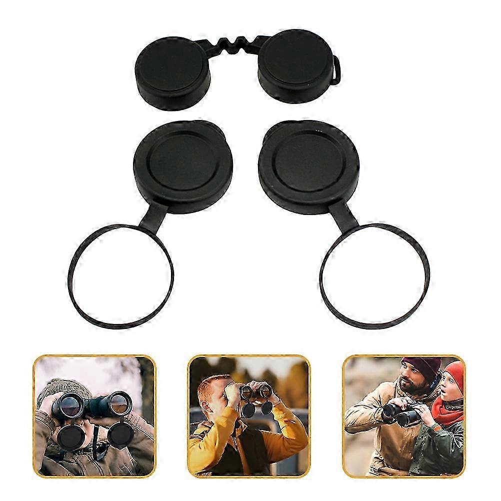 1 Set Compact Round Shape Binocular Objective Lens Caps Rubber Material