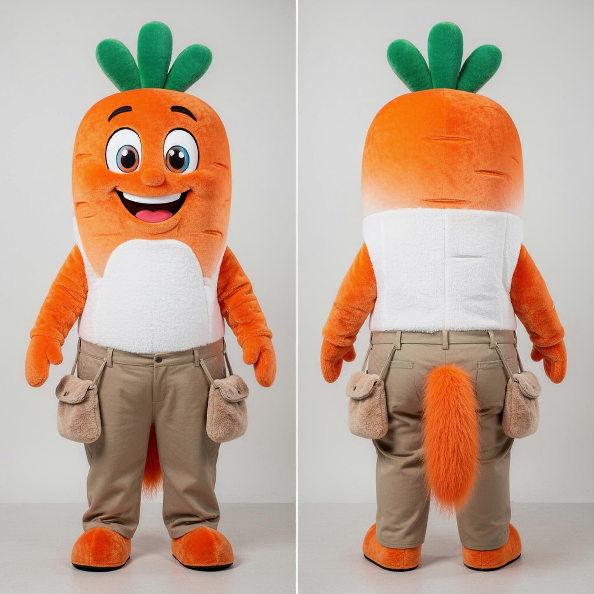 MASTICOT Vibrant Orange Padded Carrot Mascot