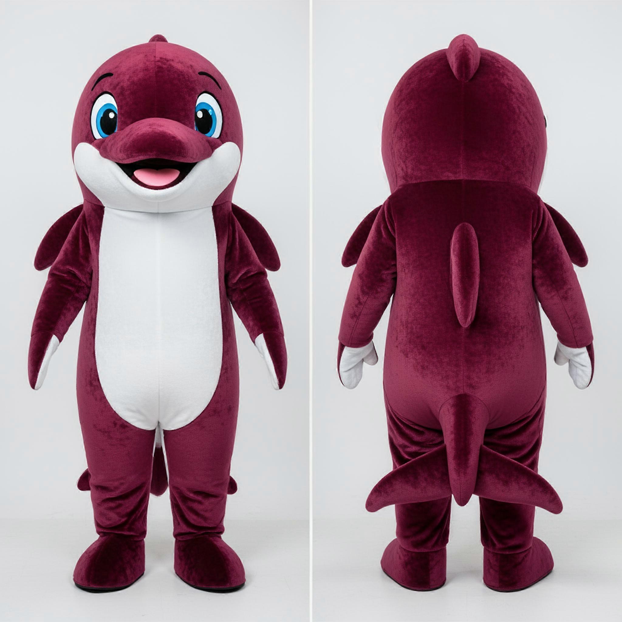MASTICOT Maroon Cartoon Dolphin Mascot