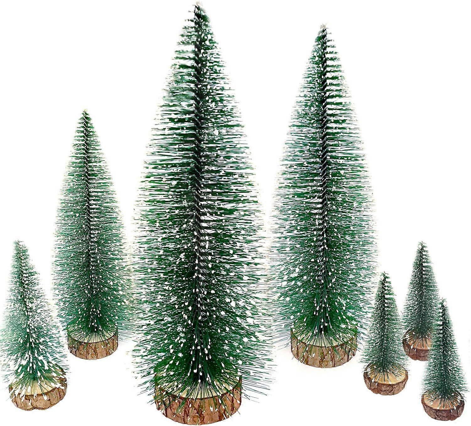 Mini Pine Tree with Wood Base - Tabletop Xmas Trees