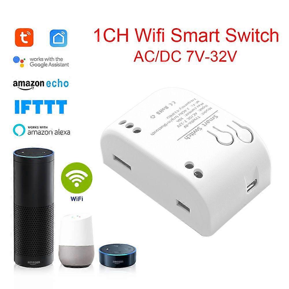 Compatible with Tuya smart home WiFi switch single-channel relay module, momentary self-locking interlocking remote control.