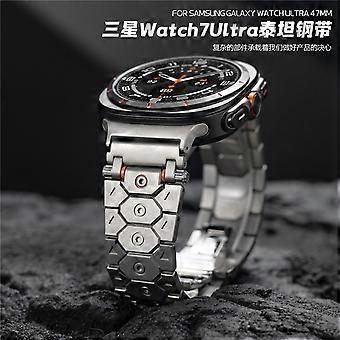 Band 47mm Titanium Metal Strap with Octagon Design and Easy Quick Installation for Galaxy Watch 7 Ultra