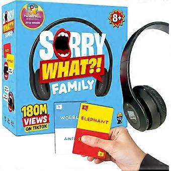 Sorry What Family Edition, Lip Reading Headphone Game for Ages 8+