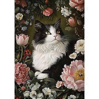 Gato entre las flores: Puzzle inmersivo para aliviar el estrés, modelo JI-1686.