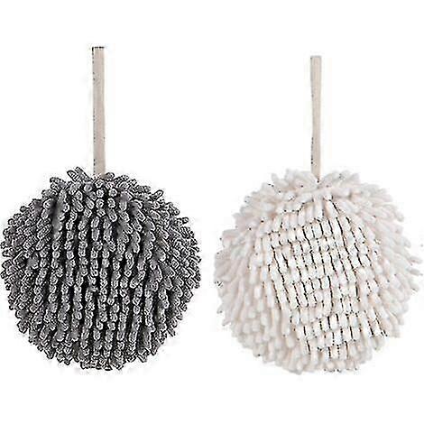 2 Pack Chenille Microfiber Hanging Hand Towels