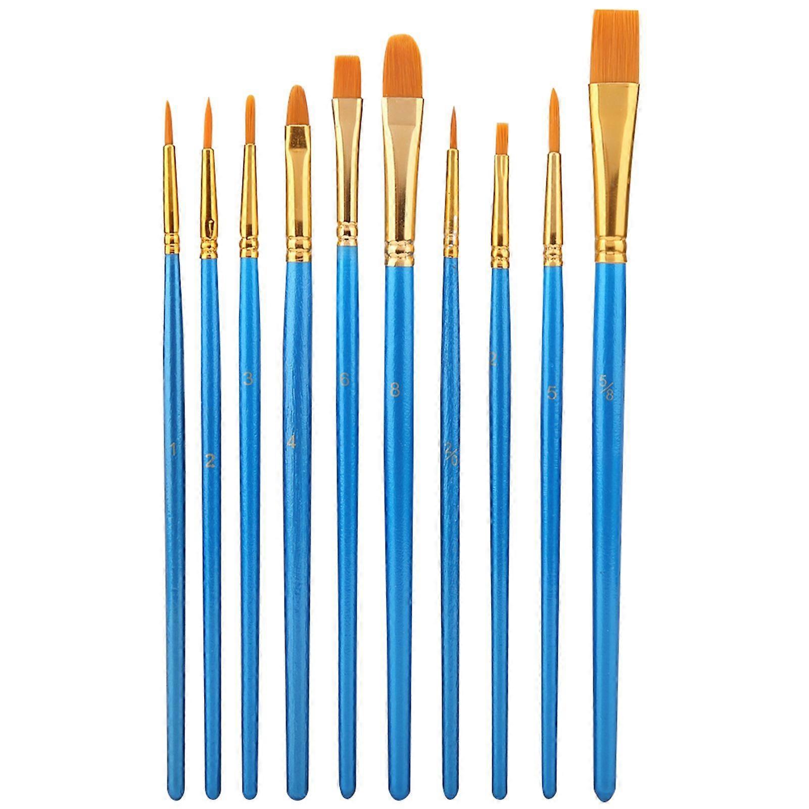 10pc Kids Nylon Paint Brush Set