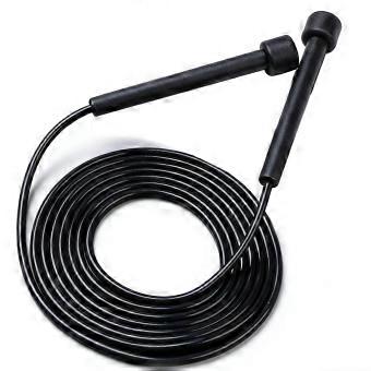 Snel springtouw, 2,8 meter, fitness met handgrepen, zwart