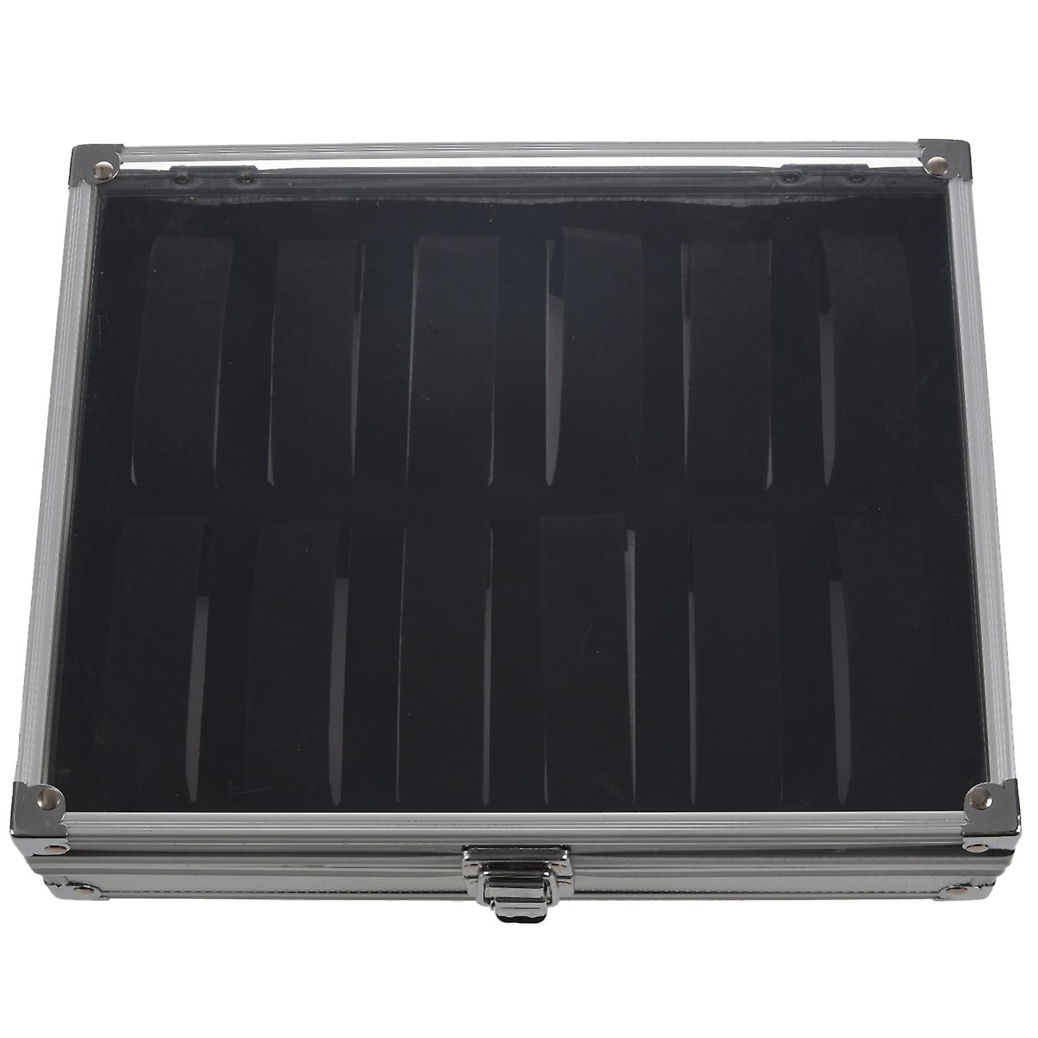 Useful Aluminium Watches Box 12 Grid Slots Jewelry Watches Display Box Case Inside Rectangle Watch