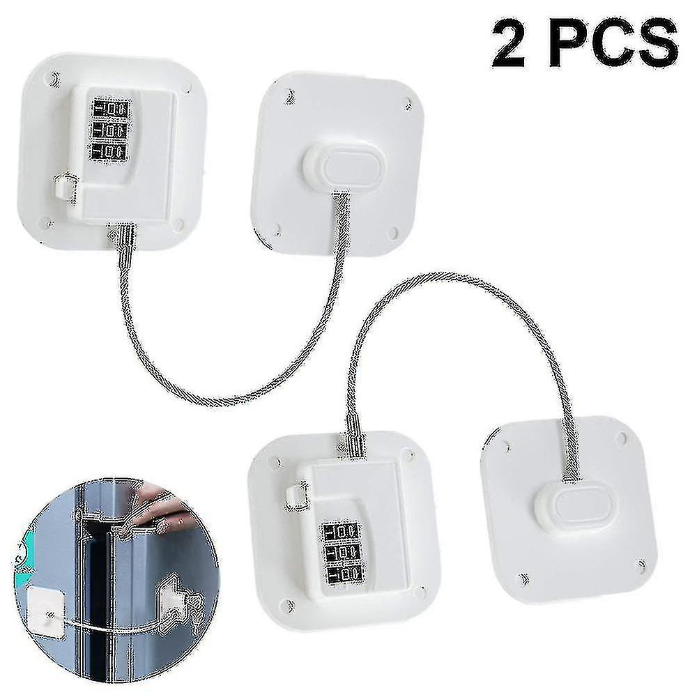 2 Pack Refrigerator Lock Heavy Duty Combination Fridge Lock White_y