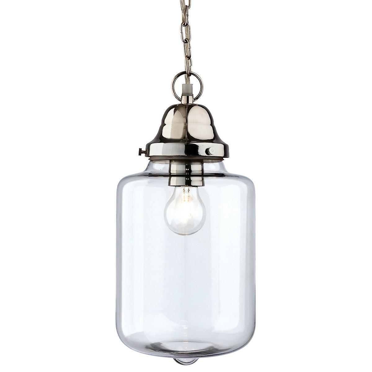 Craft 1 Light Ceiling Pendant Clear Glass, Chrome, E27