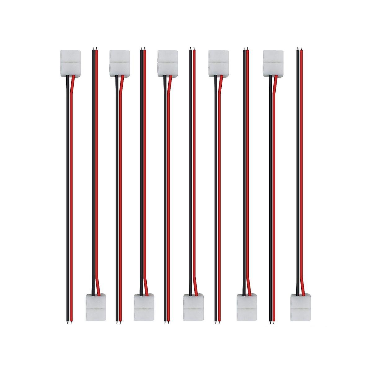 50Pcs LED Tape Connector 2Pin Accessories Connectors 8Mm for 2835 3528 5050 5730 5630 SMD