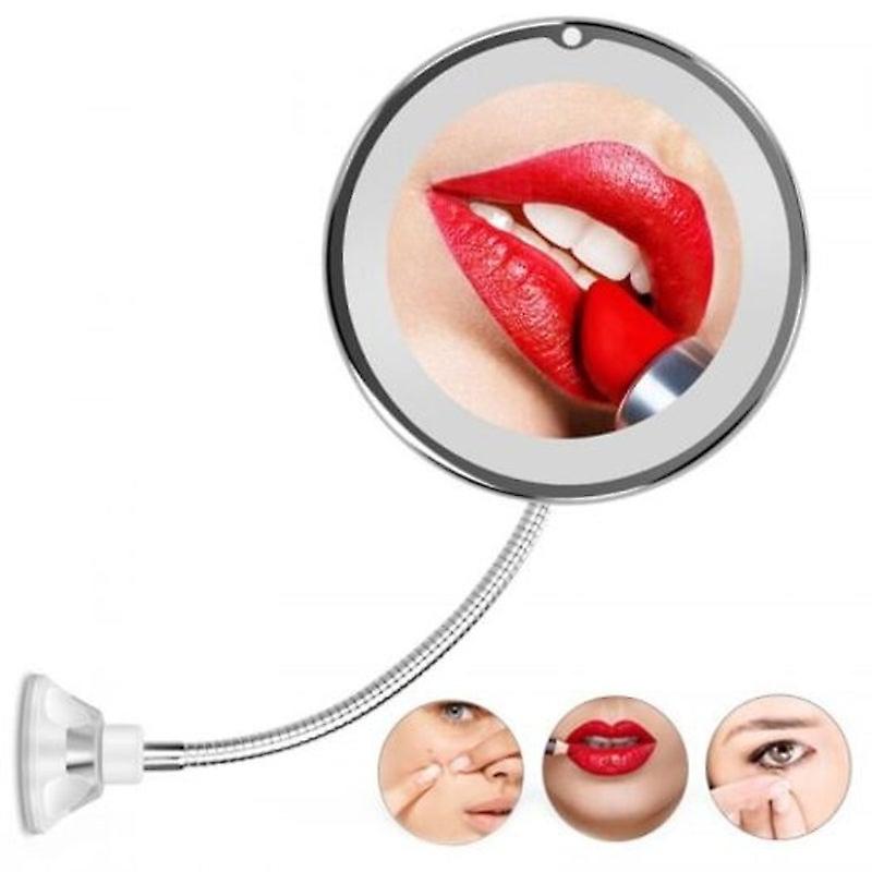 Led Makeup Mirror 10X Magnifying Silver Makeup Mirrors