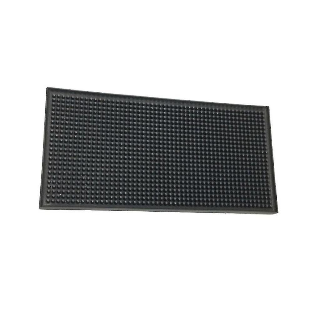 1pc Durable Silicone Bar Non-slip Mat Counter Drain Pad Deep Grooves Cup Mats Tray(black)