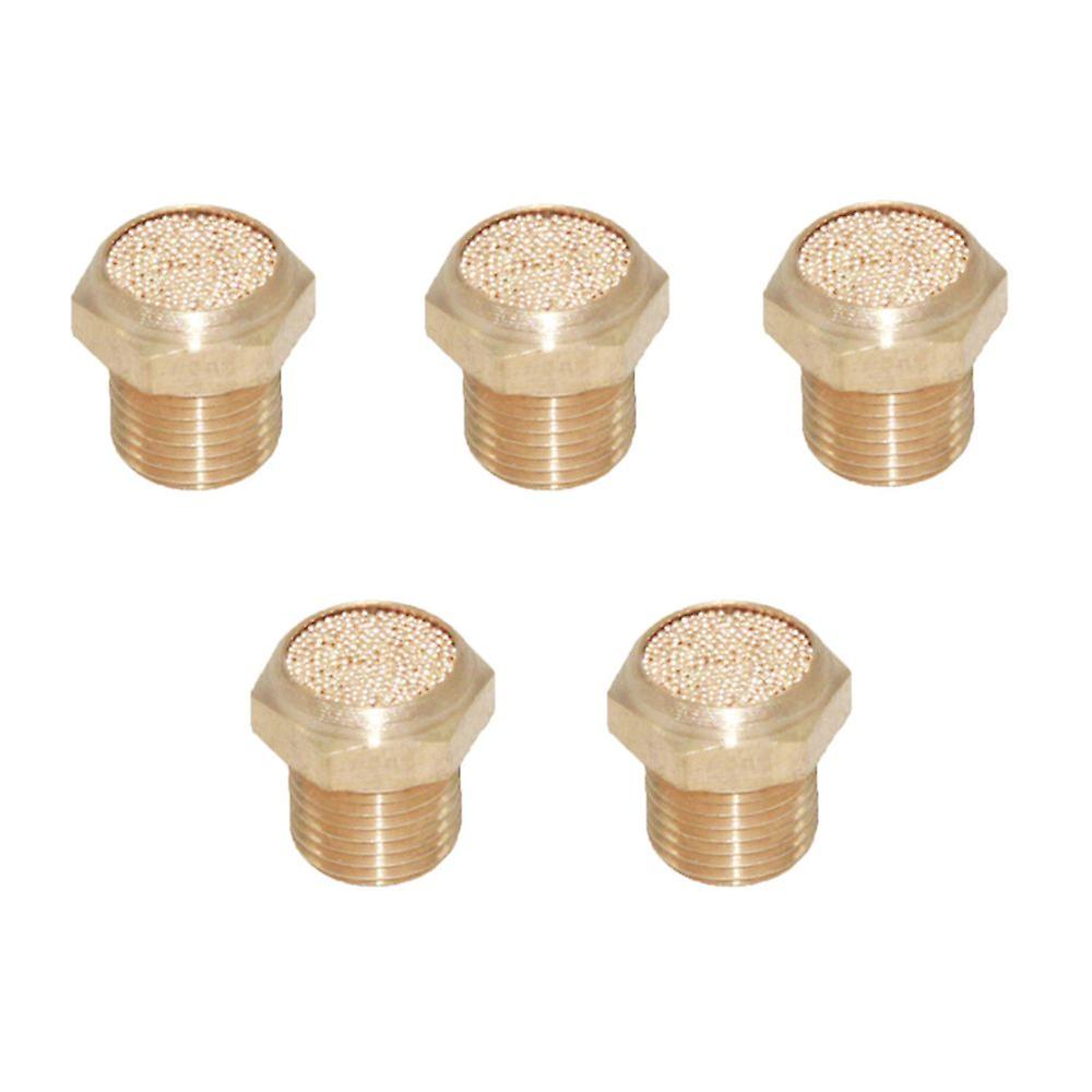 5pcs Pneumatic Muffler Muffler Air Flow Speed Controller 1 Inch Flat Head