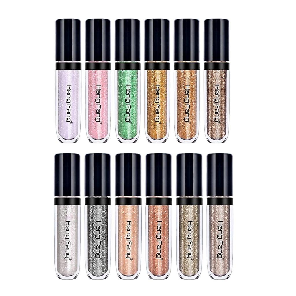 12pcs/set Shiny Eyeshadow Liquid Makeup Glitter Glow Eye Shadow Shimmer