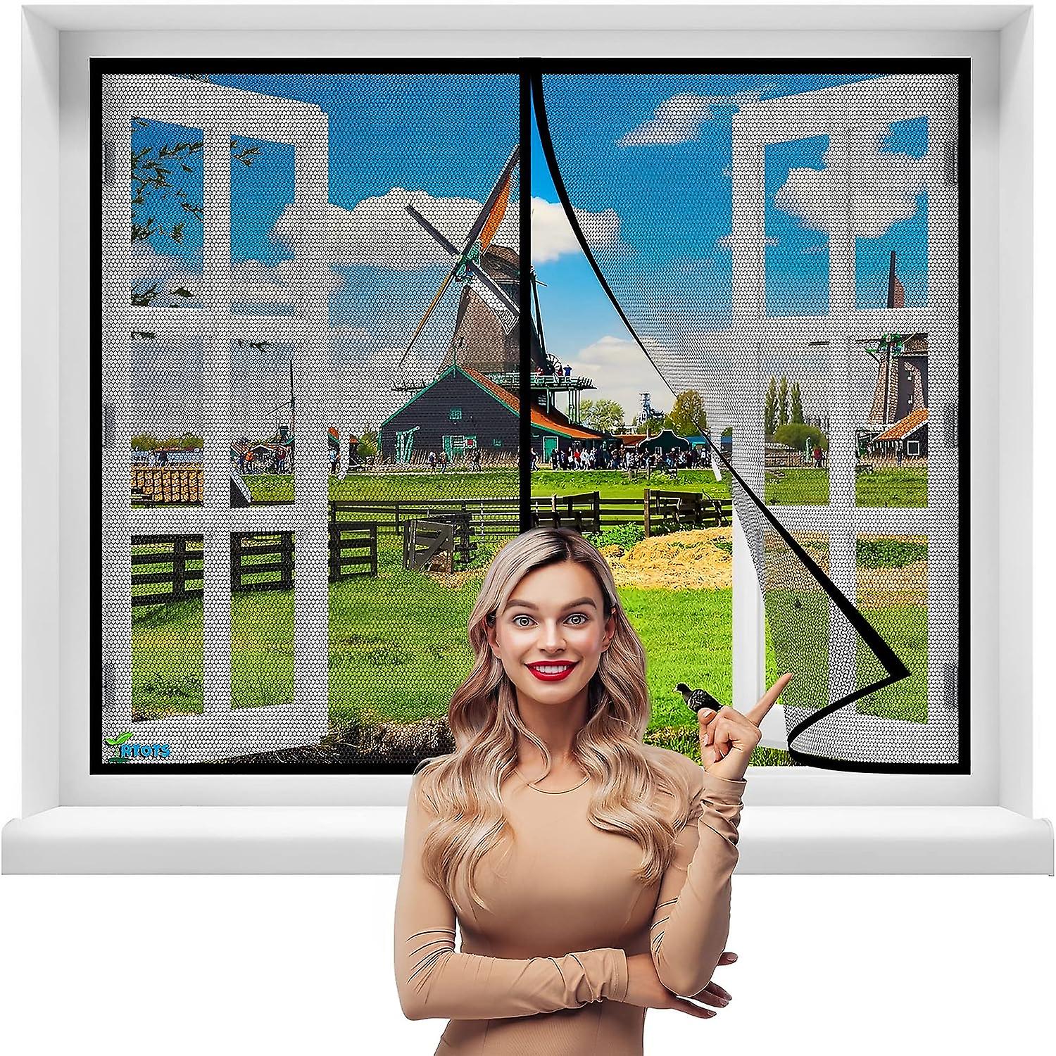 Mosquito Net Window 120 X 130 Cm Mosquito Door Magnetic Mosquito Net Door Window Automatic Closing For Children And Petsblack