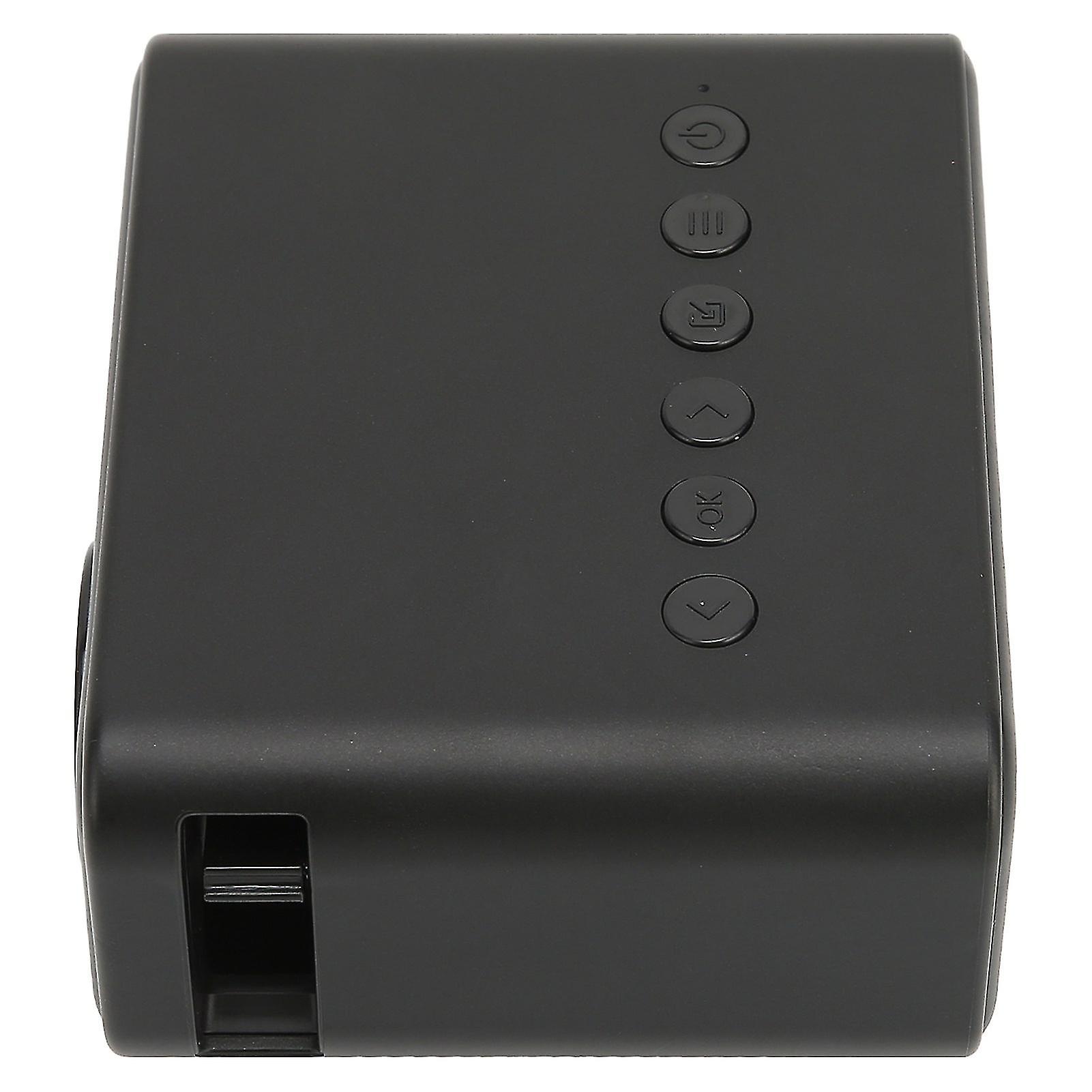 Portable Mini Projector Home Theater Mobile Phone Projector for Screen Projection 100‑240VBlack EU Plug