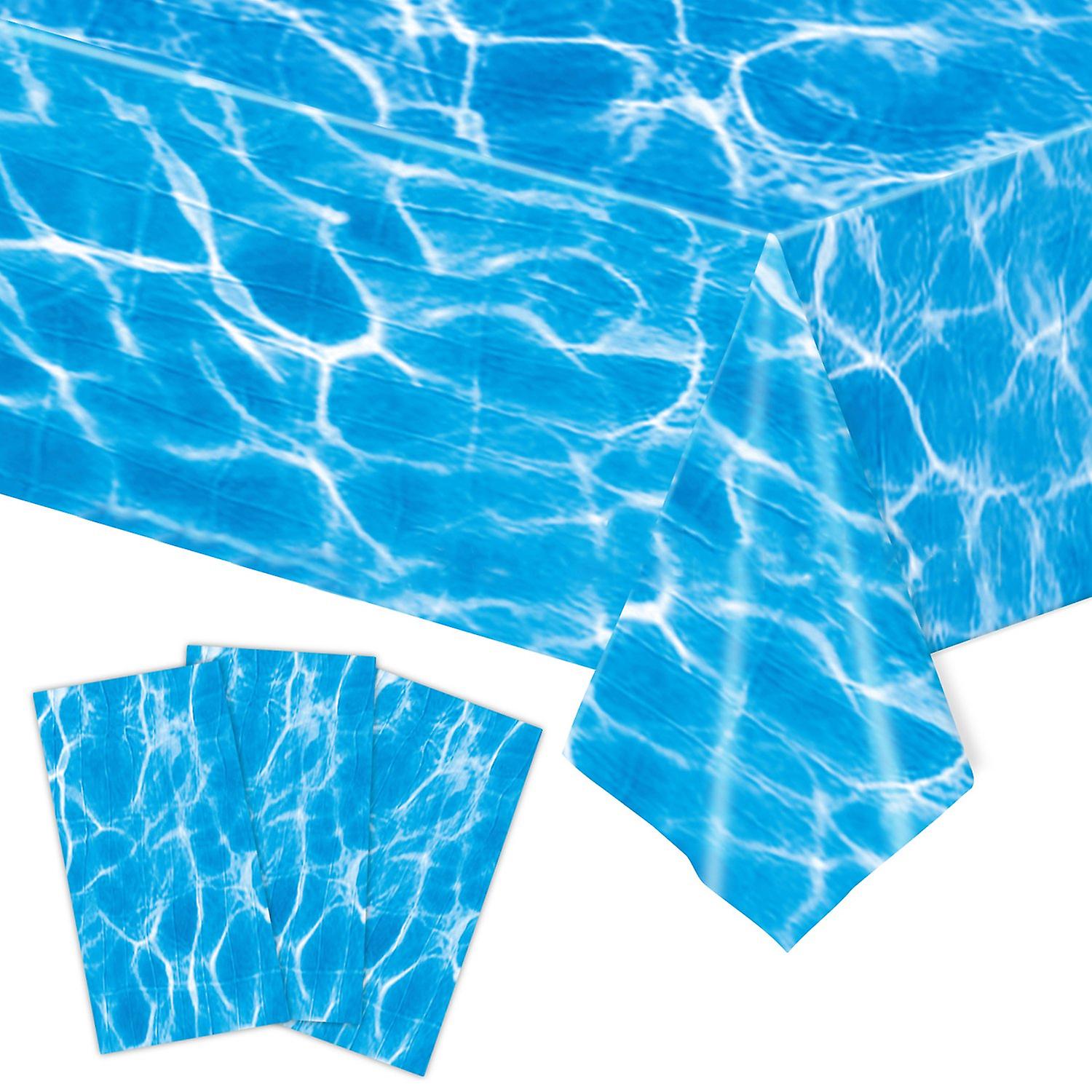 Party Tablecloth Waterproof Disposable Wave Pattern Wear Resistant Wide Application Decorative Plast